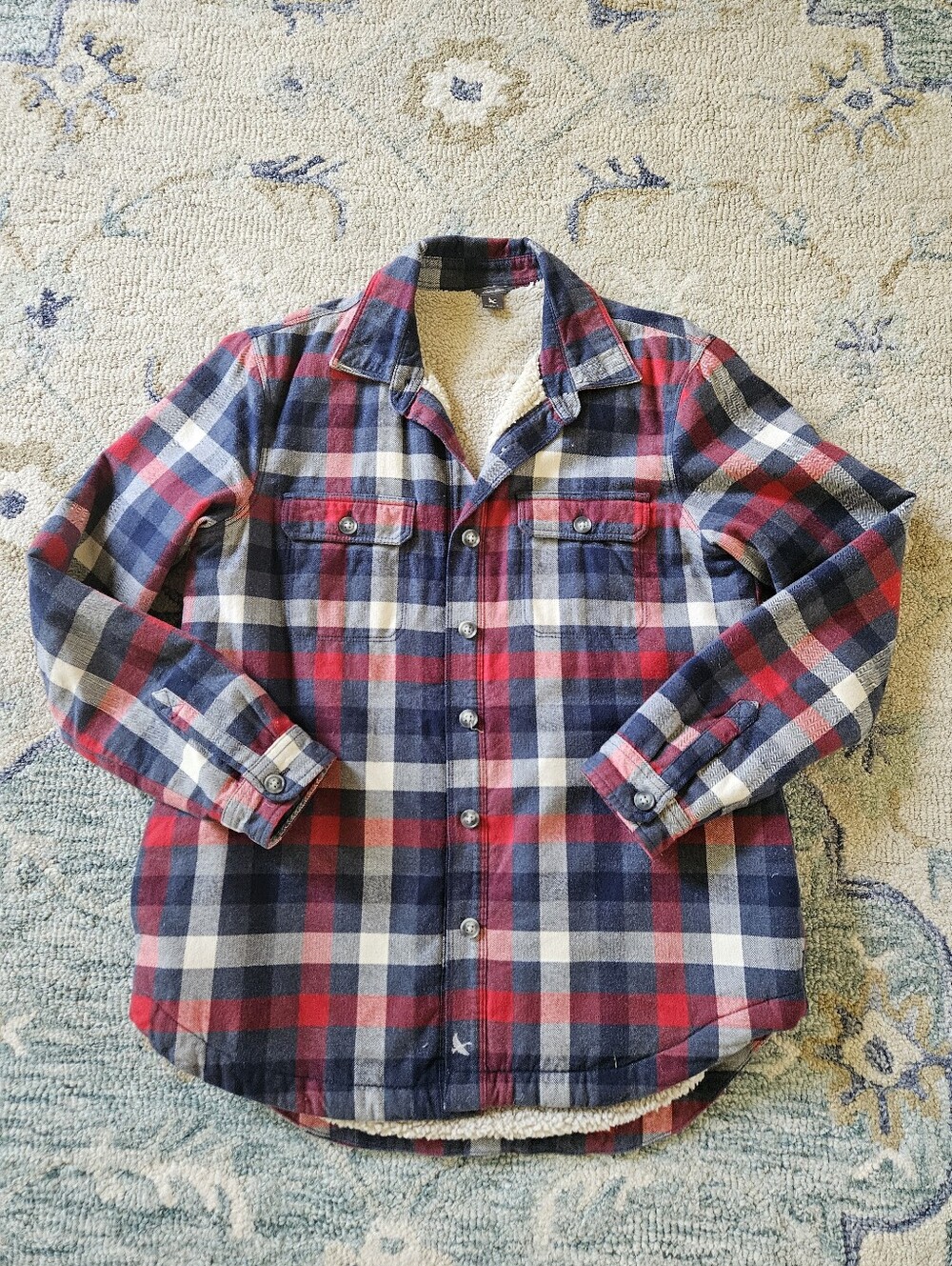 Eddie Bauer Flannel Sherpa Jacket S